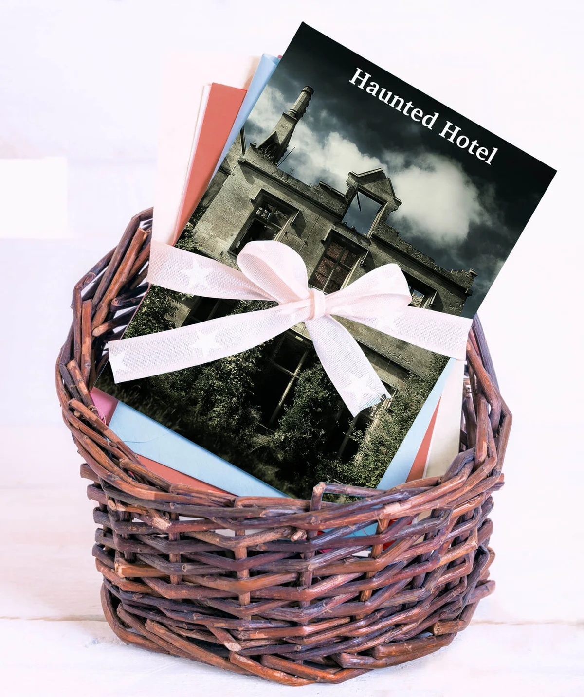 Greeting Cards In Wicker Basket