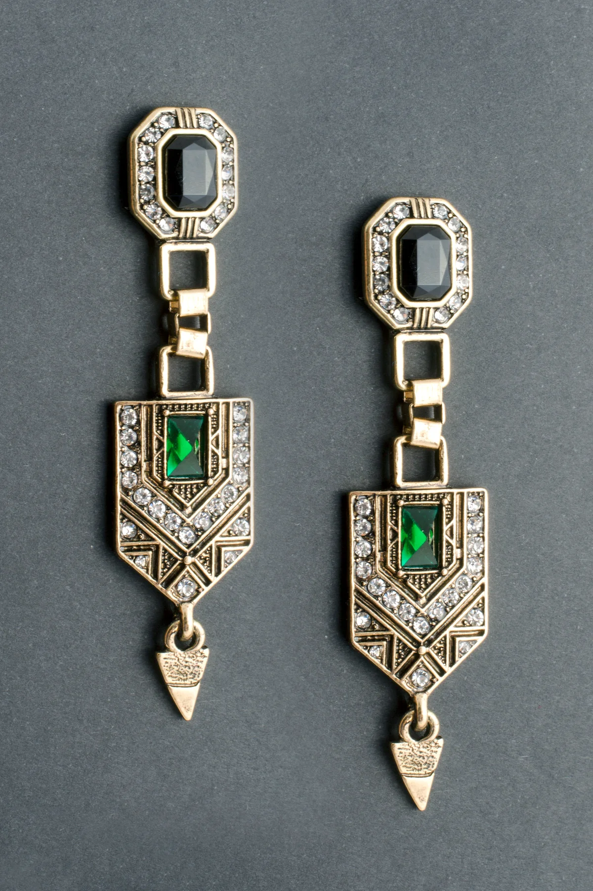 Gold earrings - style of art deco