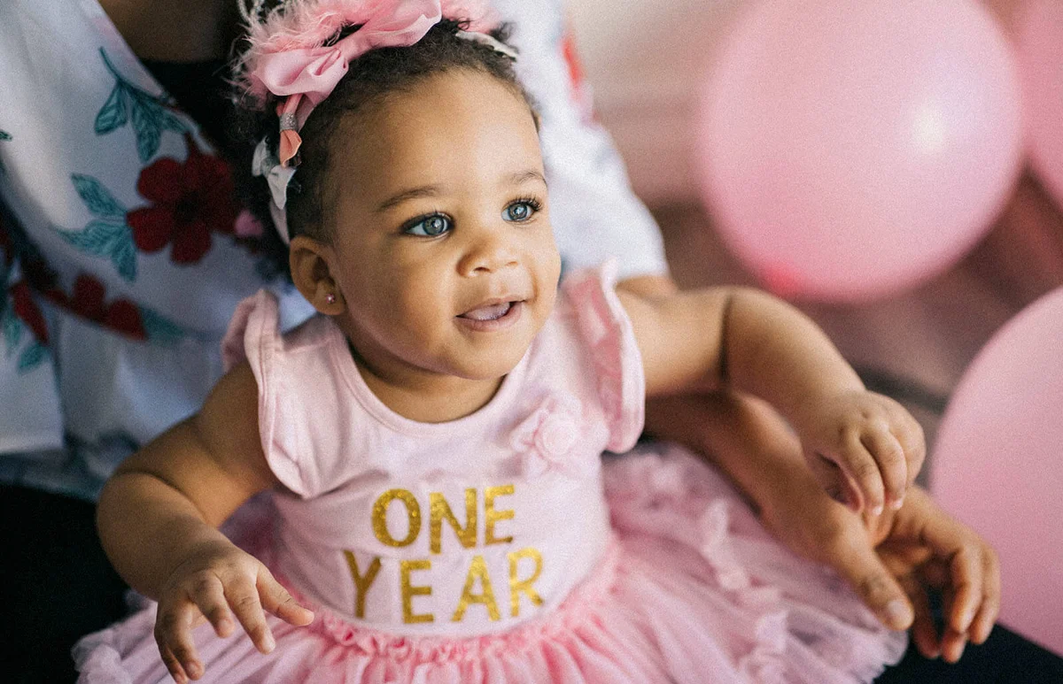 Beautiful one year old baby girl