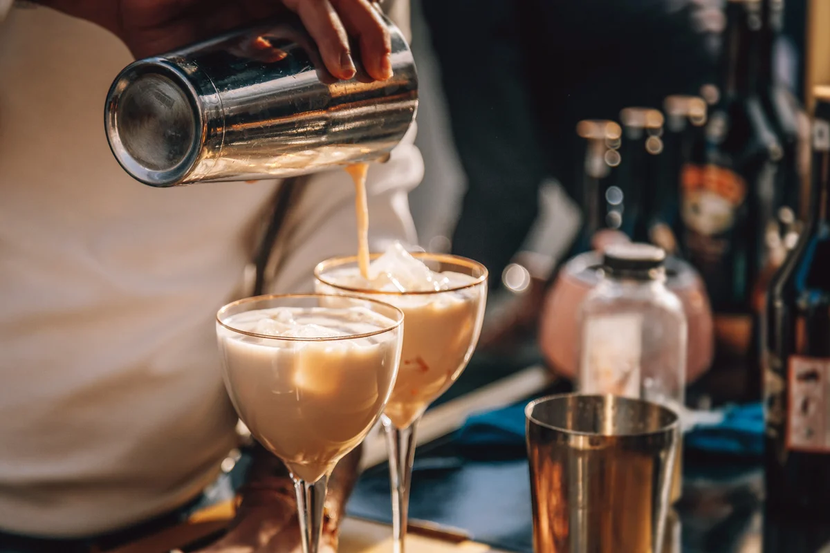 Bartender cocktail with shaker