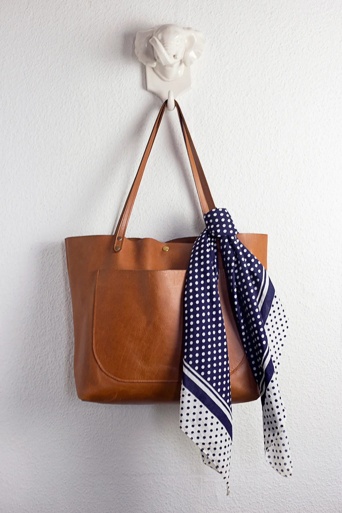 Purse With Single Knot Trailing Scarf