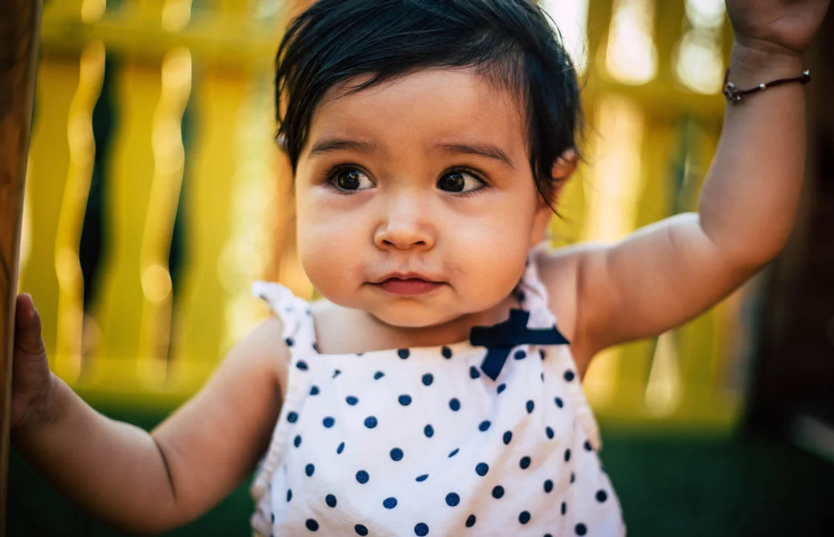 Cute baby girl playing