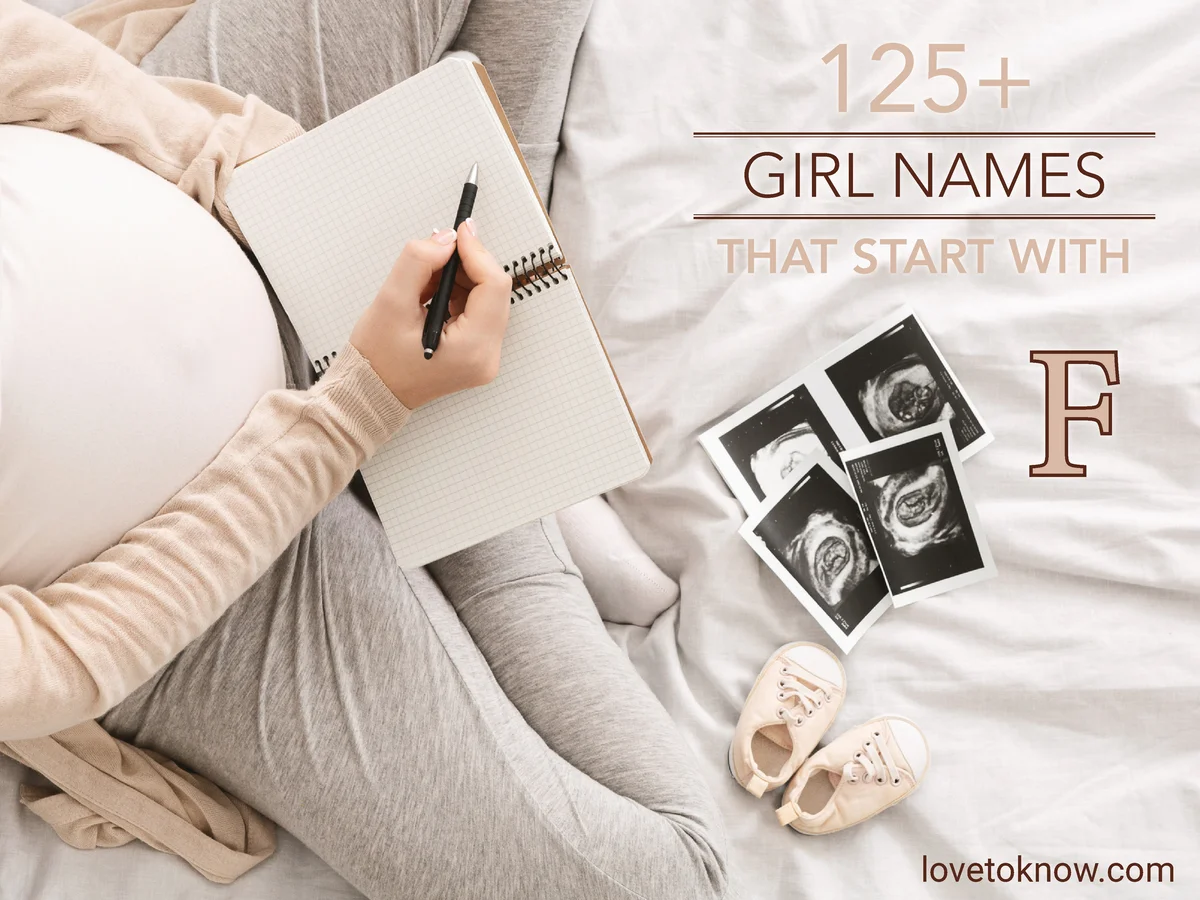Pregnant woman noting names down in bed