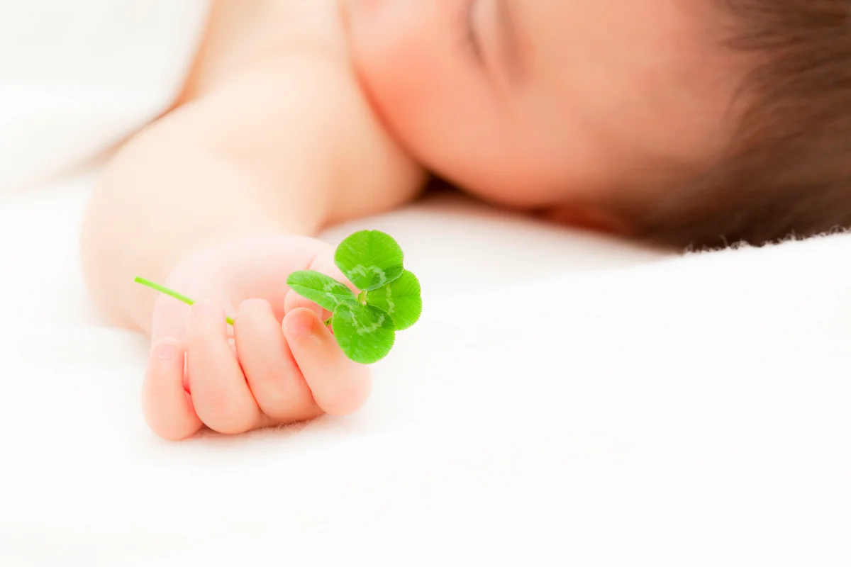 Clover in Baby Girl's Hand