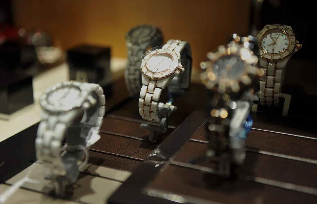 Bulova watches are seen on display during the GQ & Bulova Accutron "Holidays in Style" Event | Getty Editorial Use