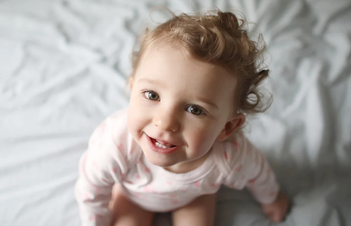 Portrait of a 1 year old baby girl