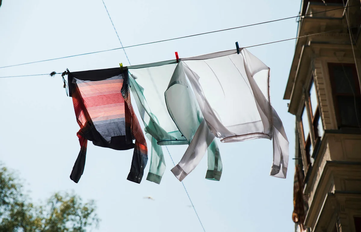 Clothes Drying On Clothesline