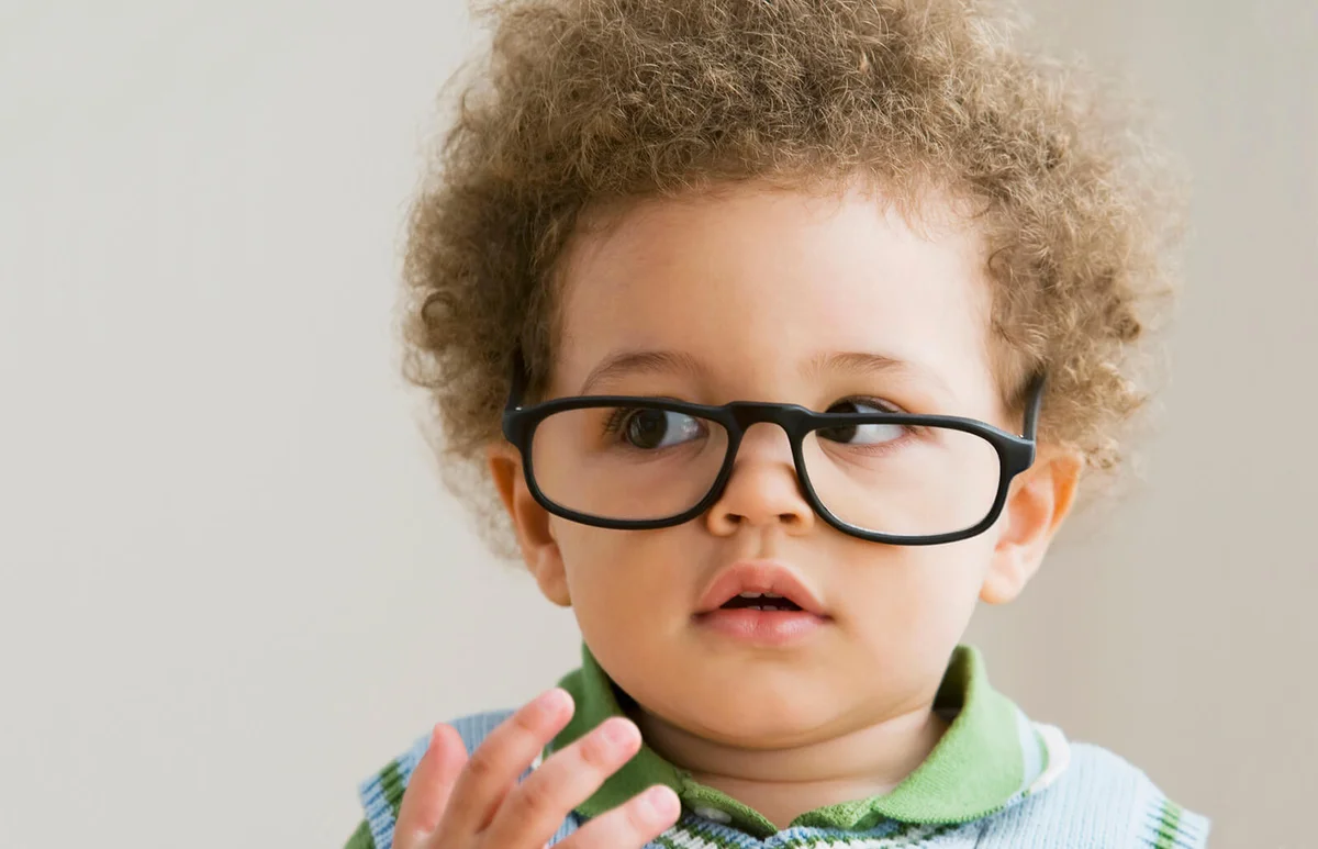 baby wearing eyeglasses