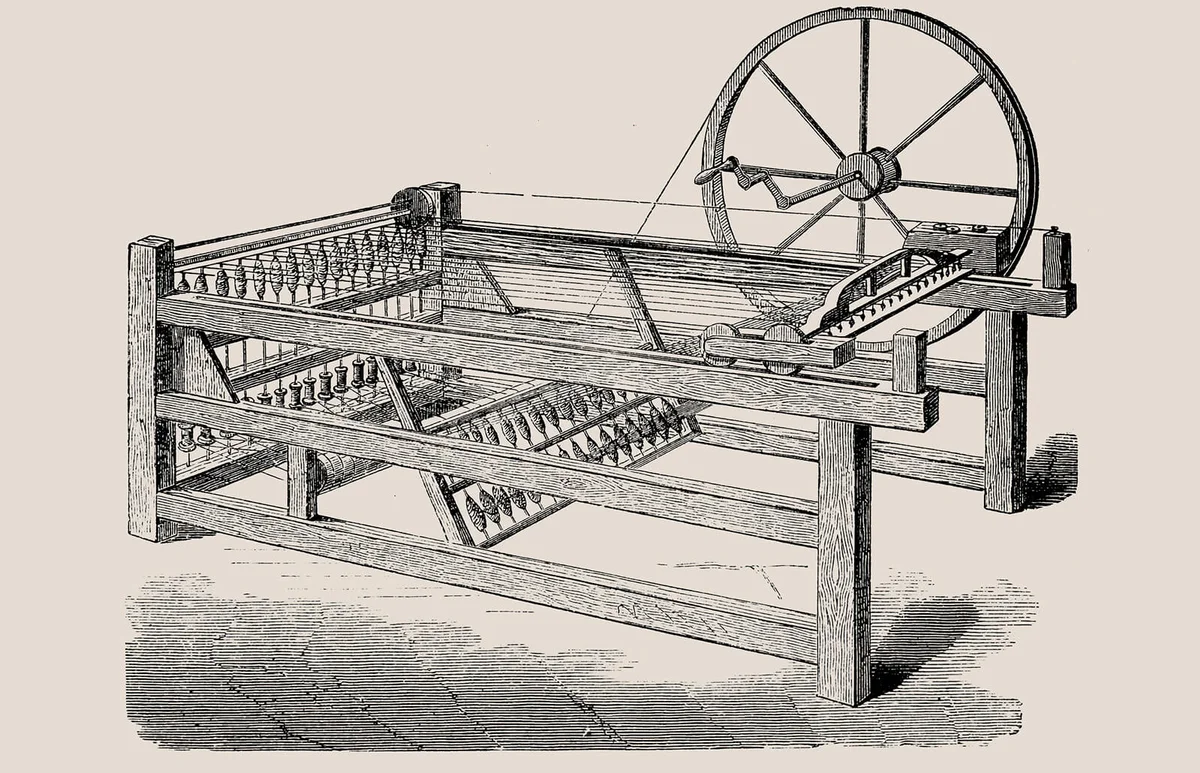 The spinning jenny is a multi-spindle spinning frame