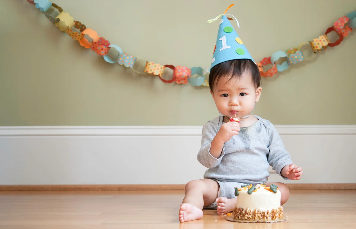 baby celebrating his First Birthday