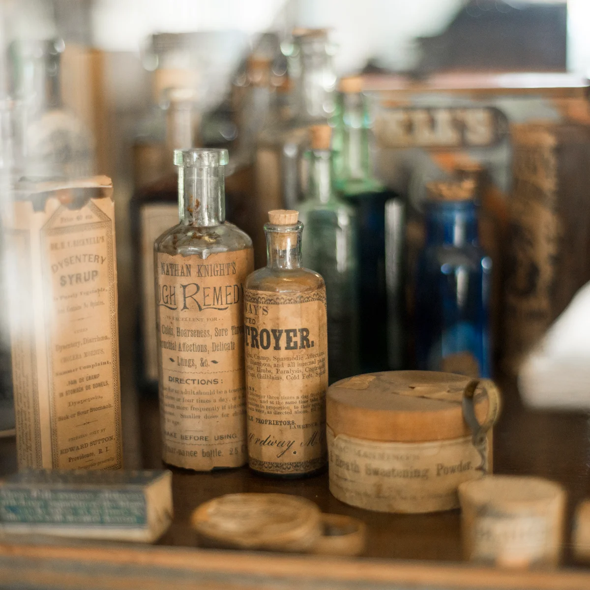 Antique medicine bottle collection