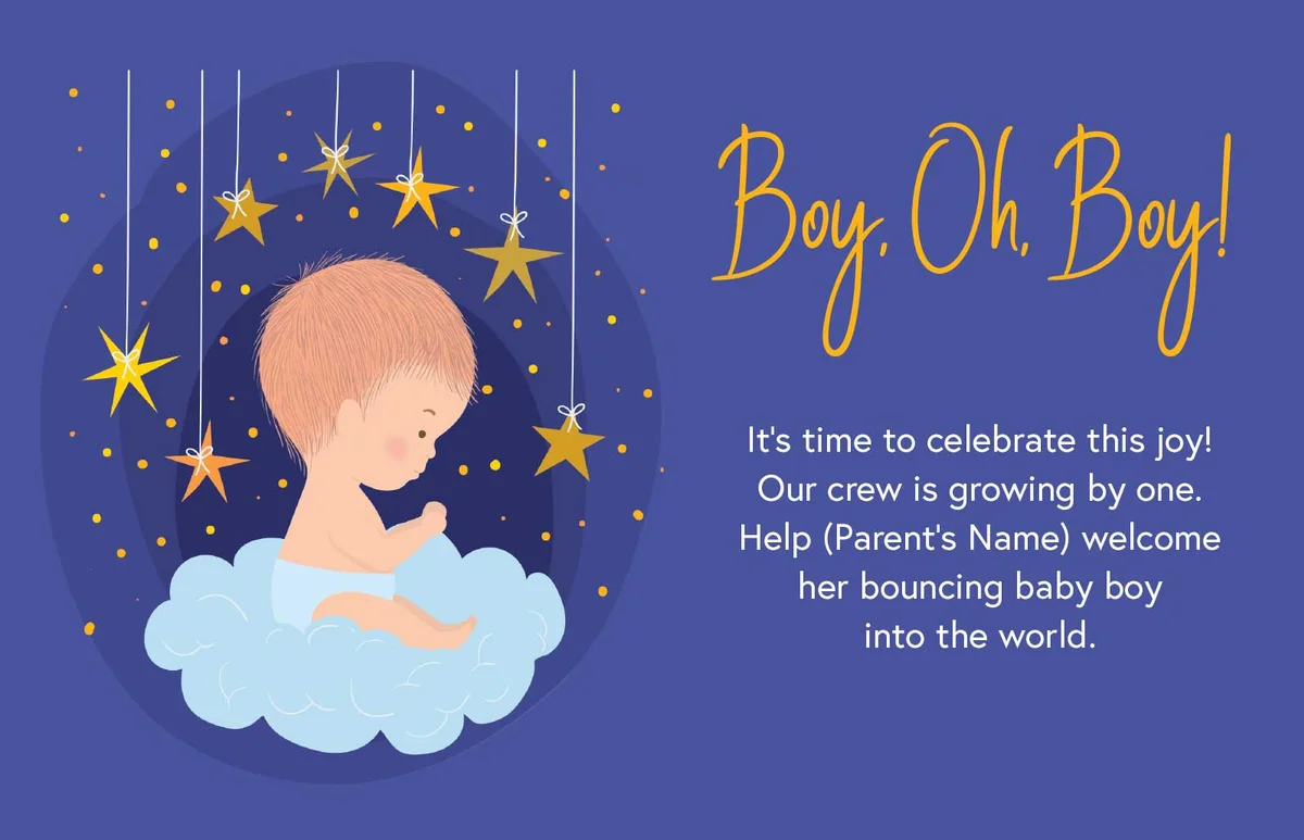 baby boy baby shower invitation