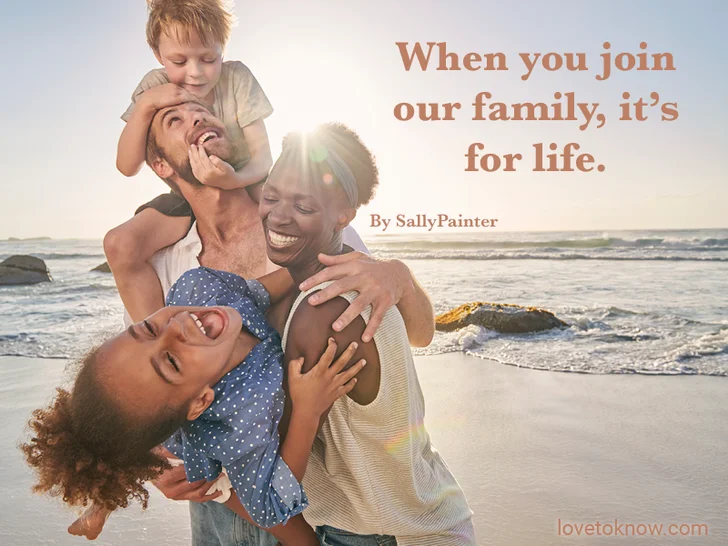 New family at the beach and welcome to the family quote