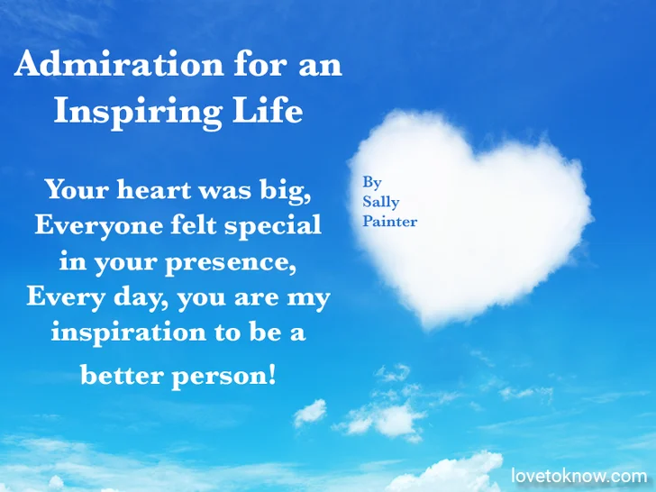 Heart shaped cloud on blue sky and a celebration of life quote