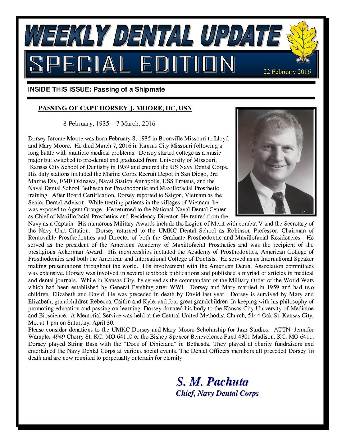 Obituary page