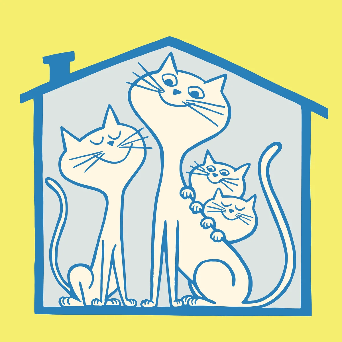 Vintage art of cats