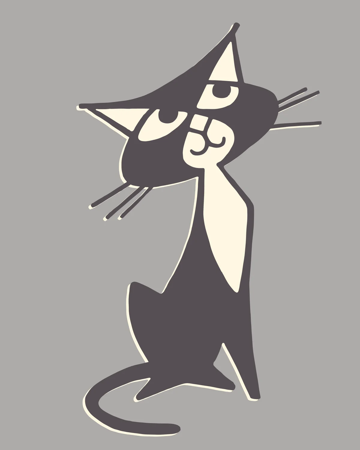 Sitting cat vintage art