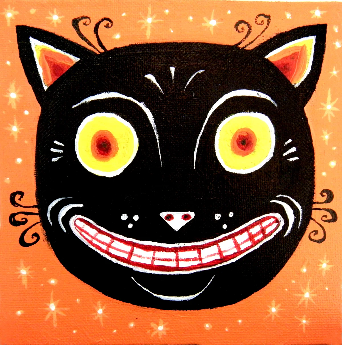 Vintage Art of Halloween cat