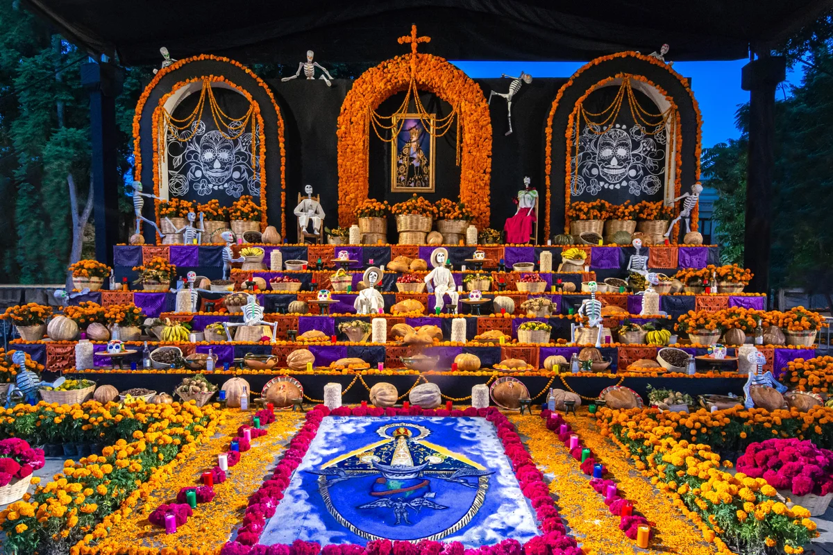 Day of the dead flowers and altar decoraitons