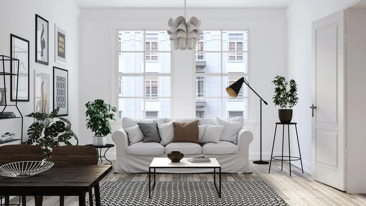 Feng Shui couch in front of a window