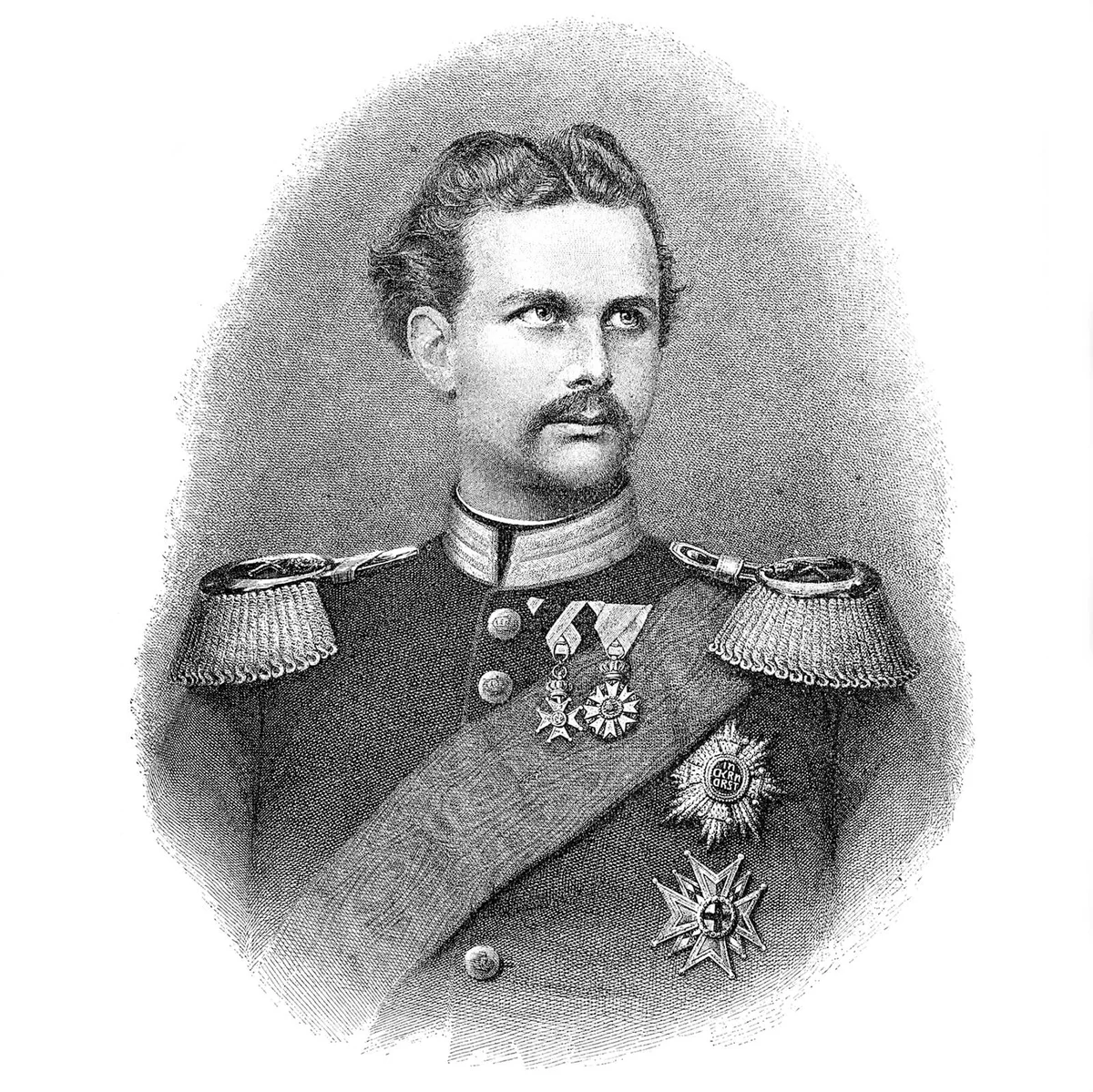 King Ludwig II of Bavaria portrait illustration
