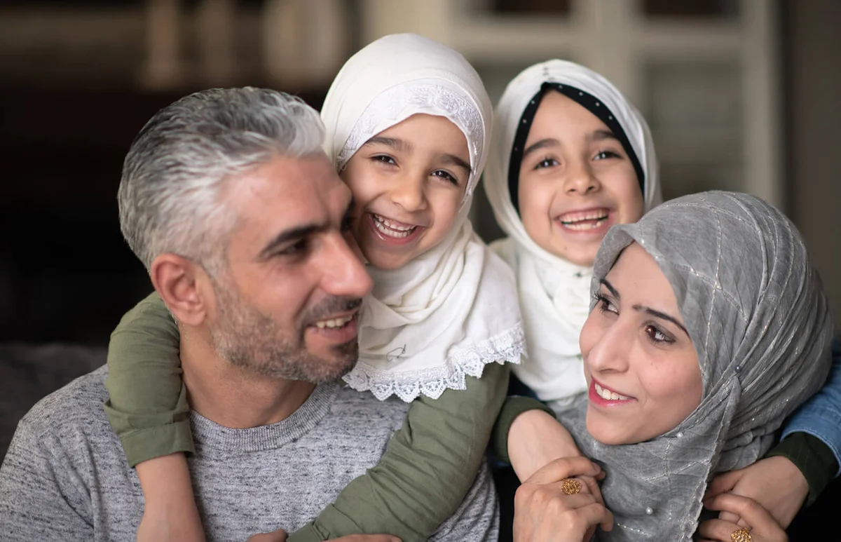 Egyptian Family Laughing Together