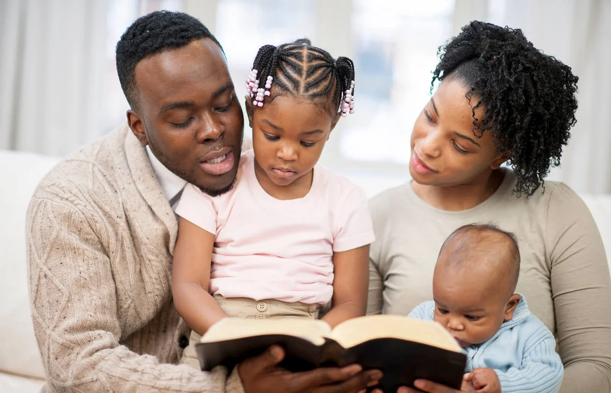 Family Reading the Bible Together