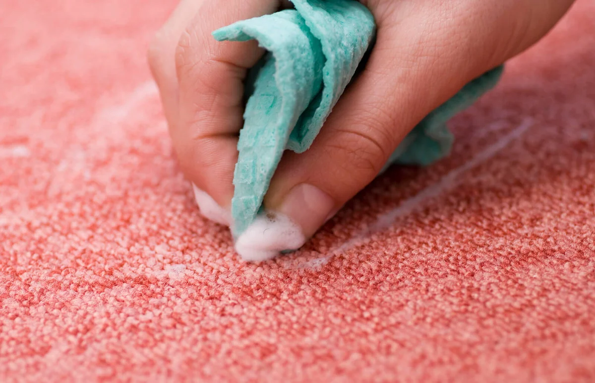 cleaning red carpet