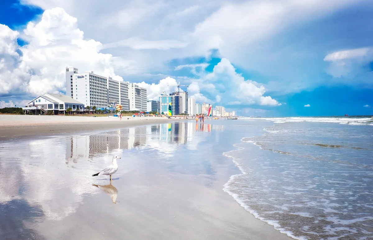 Blue and White Reflections at Myrtle Beach, South Carolina
