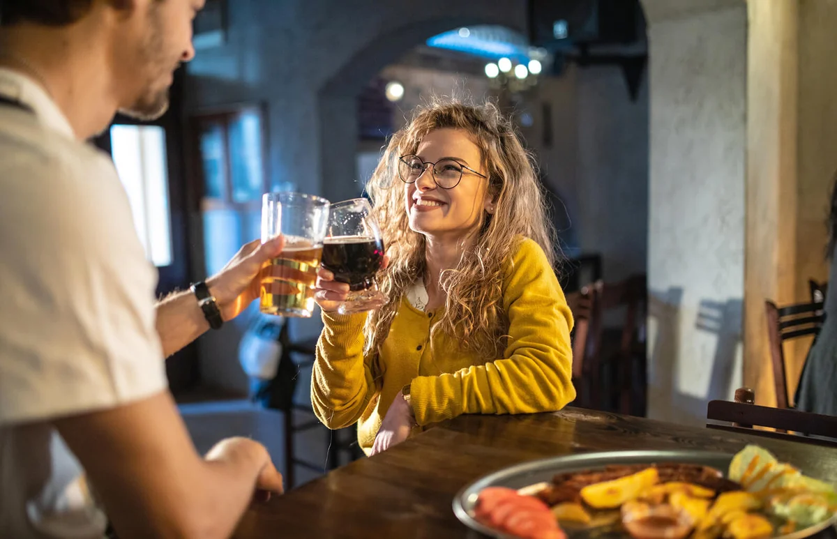 Young People Toasting Happily