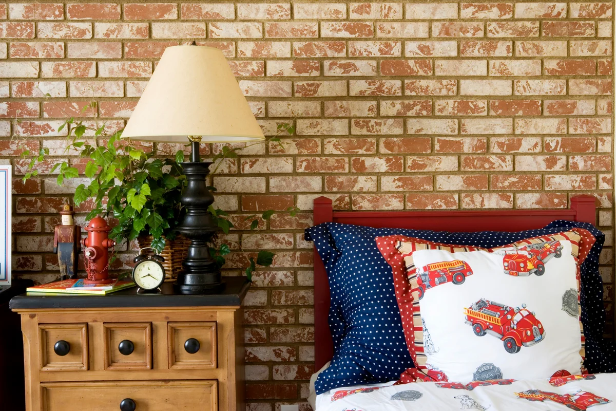 Firetruck decorated bedroom