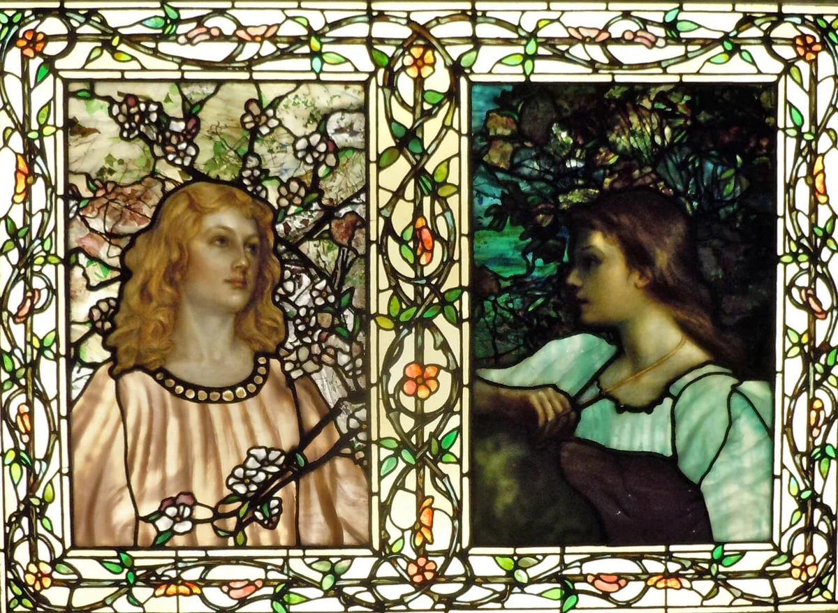 Spring and Autumn Emmet 1892 Tiffany Glass