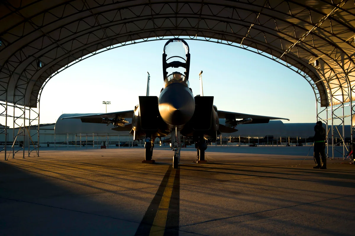 Eagle aircraft waits to take part in a training mission at Seymour Johnson Air Force Base, North Carolina