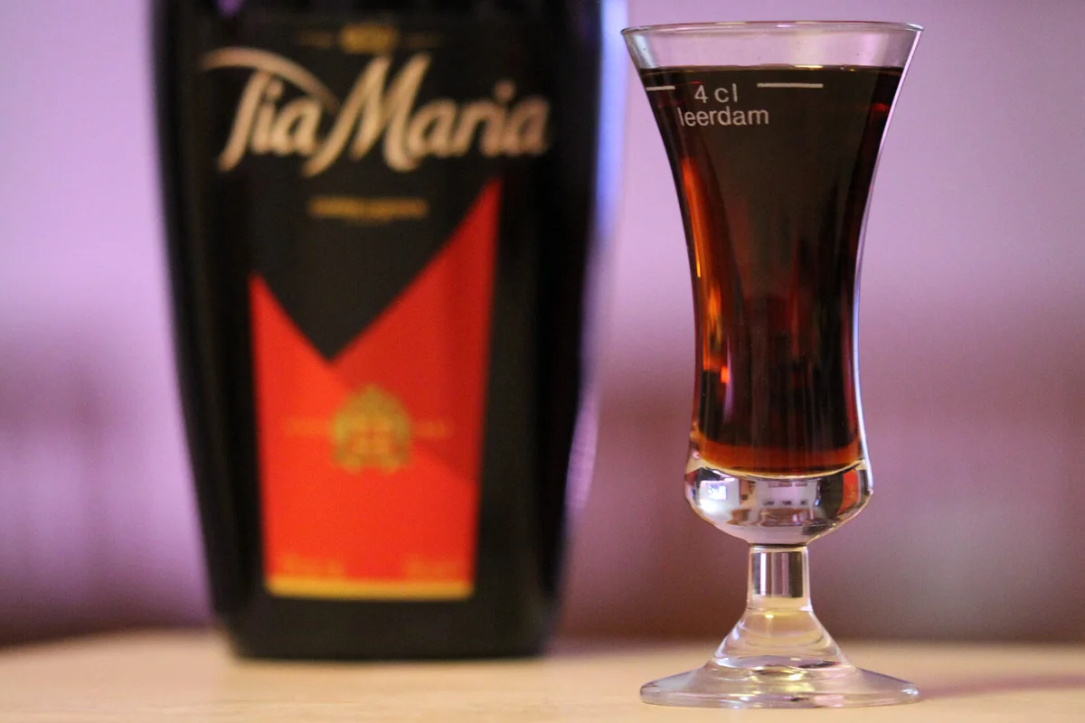 Tia Maria, a dark liqueur made originally in Jamaica using Jamaican coffee beans.