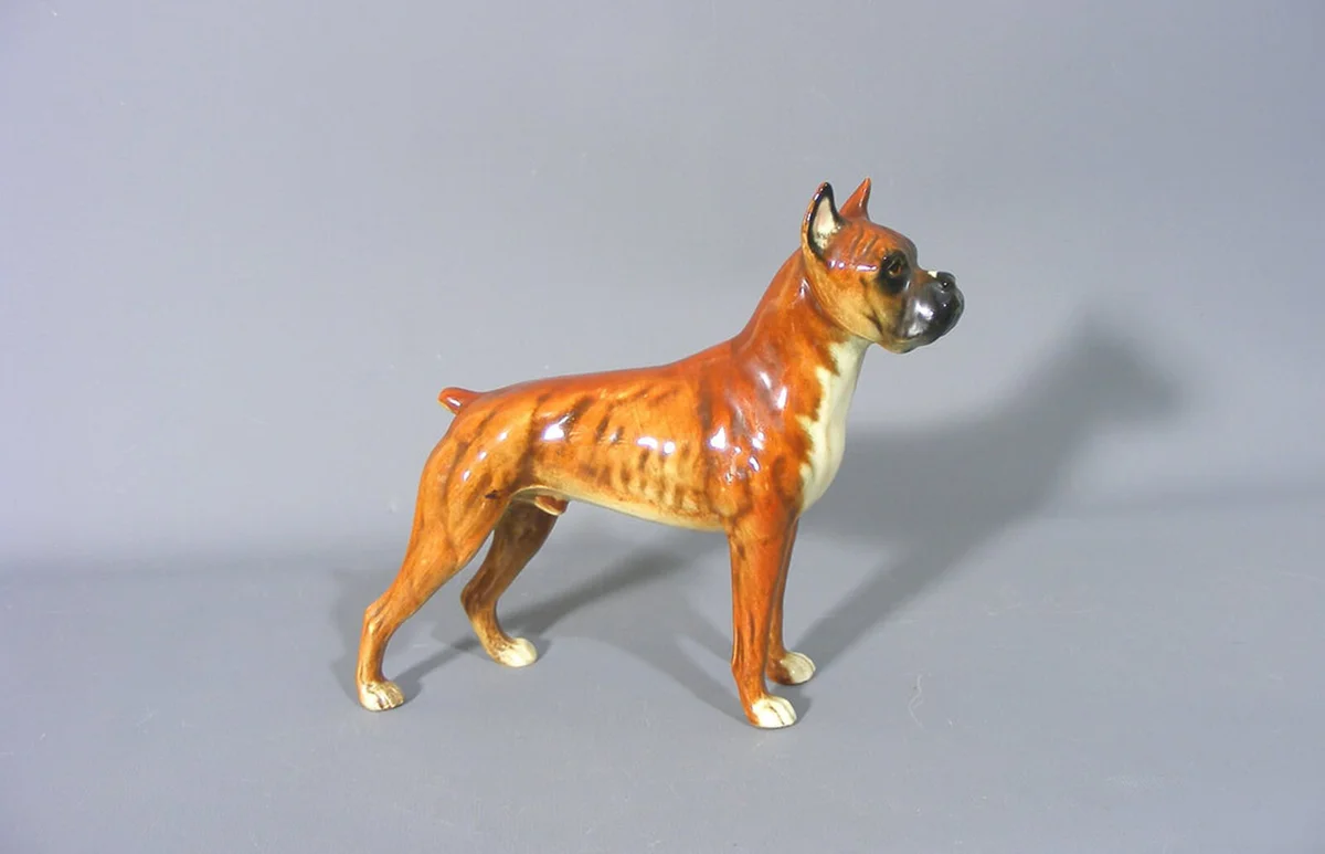 Vintage Goebel Boxer Figurine, Vintage Dog Figure, Porcelain Boxer Dog, Boxer Ornament, German Porcelain Boxer Dog Figurine, Free UK Postage