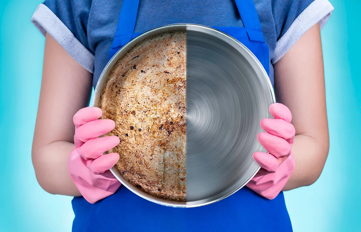 Cooking Pan Cleaning - Before and After Cleaning