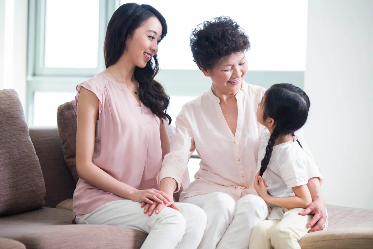Happy three generations of women