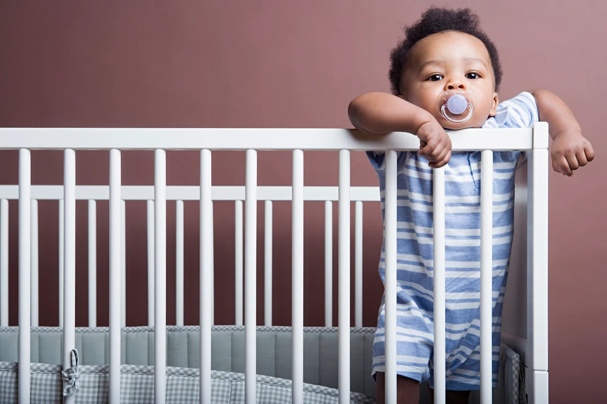 Baby boy in crib