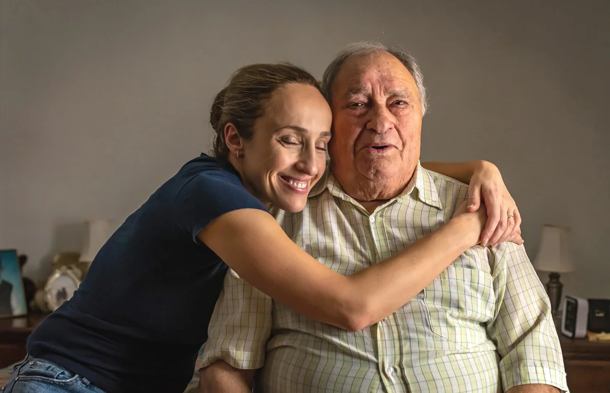 man with his daughter