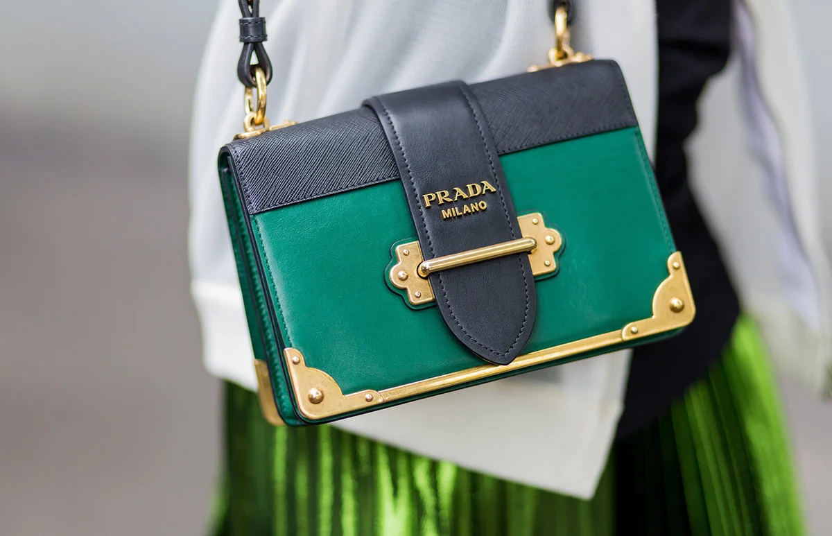 A Prada bag outside Fendi during Milan Fashion Week Spring/Summer 2017 on September 22, 2016 in Milan, Italy | Getty Editorial Use