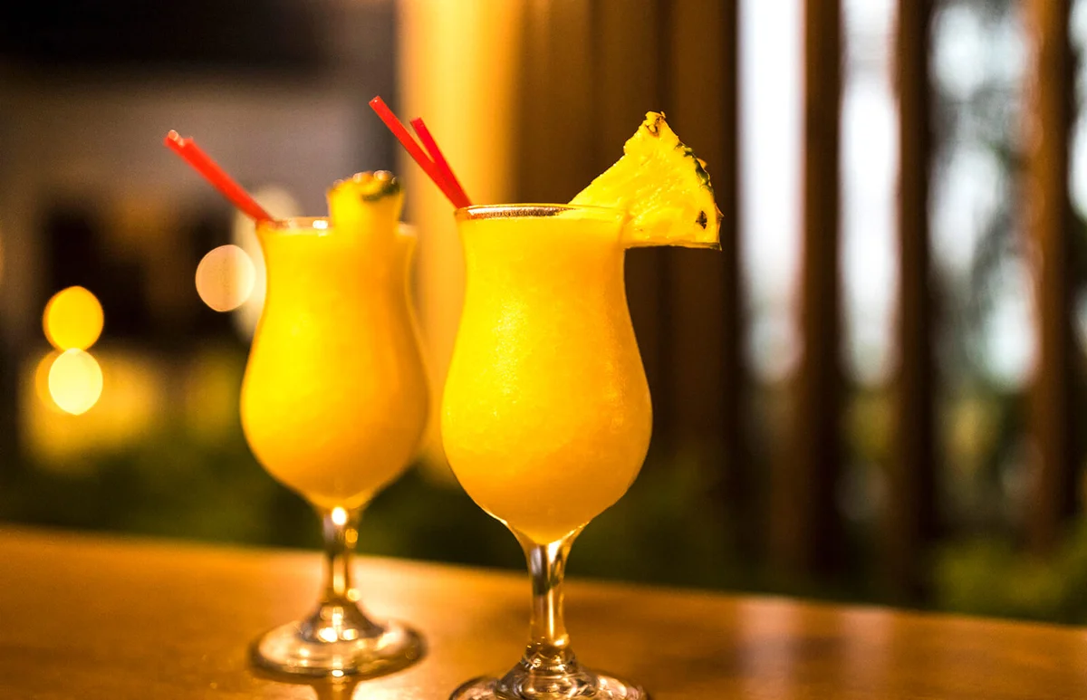 Two fresh mango daiquiris