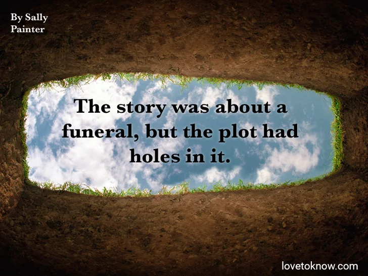 Cloudy sky seen from bottom of grave