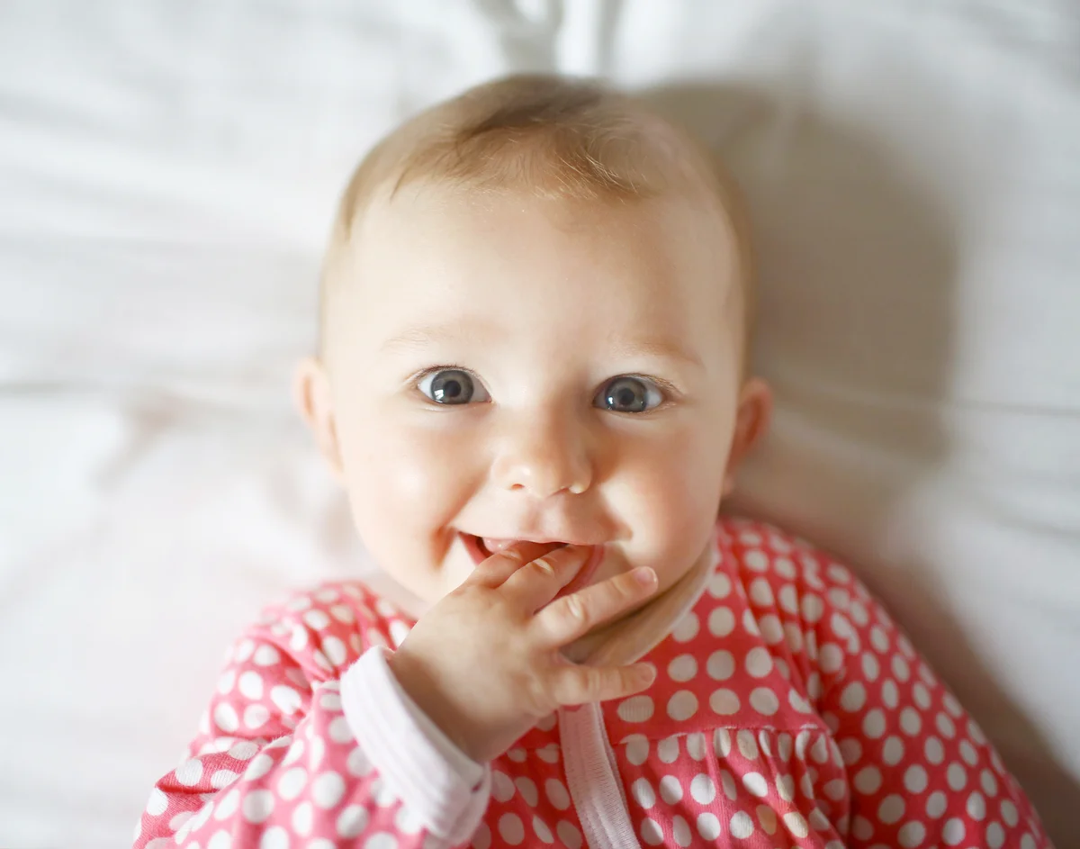 Portrait of a 6 month old baby girl