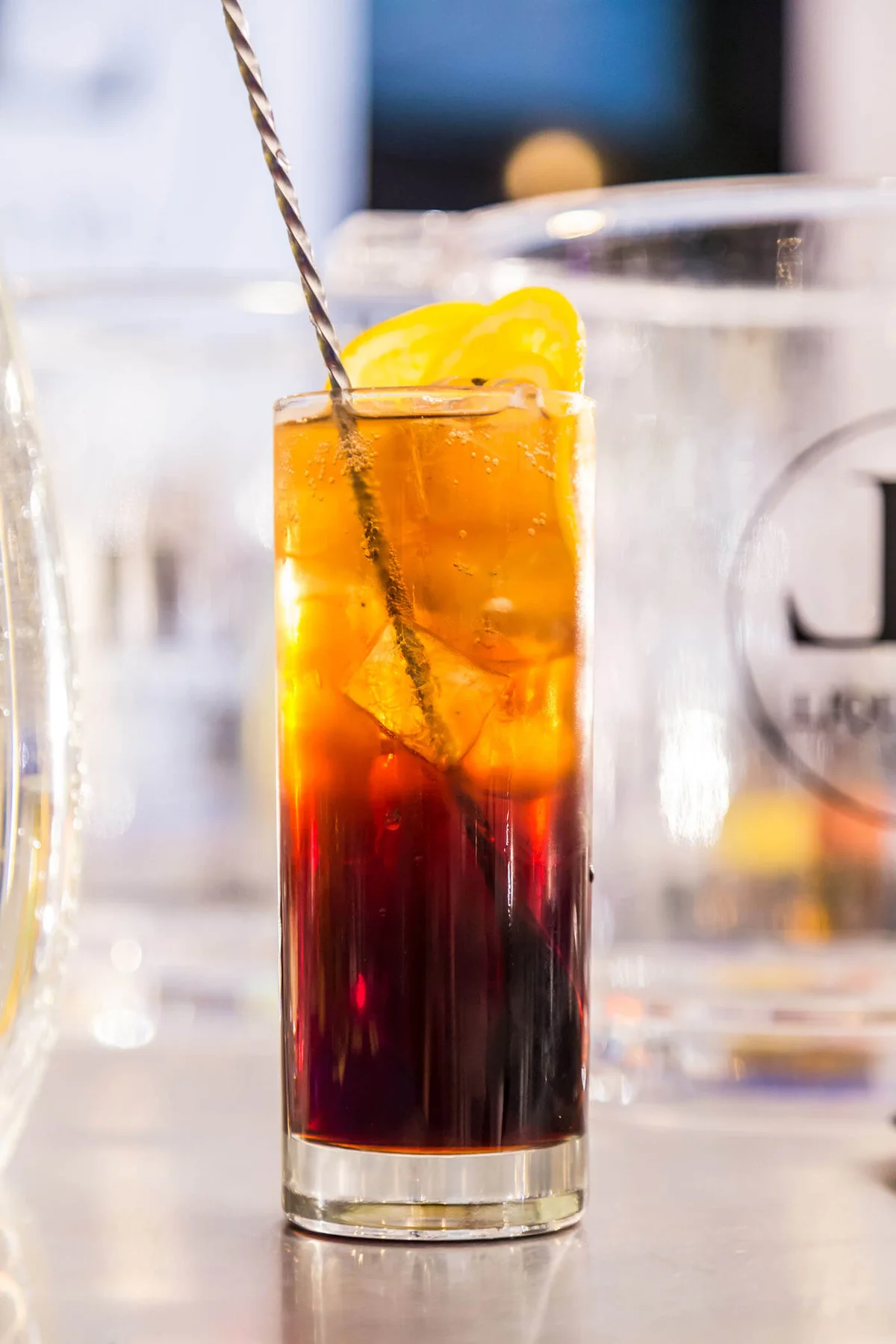 Brown Russian highball cocktail