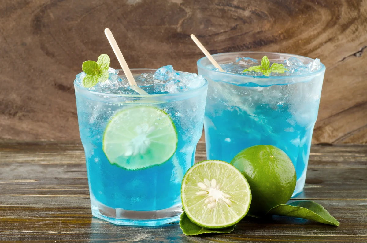 Blue Corasao on a table