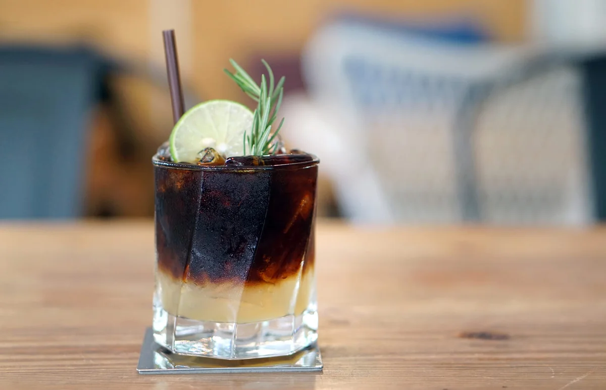 Iced coffee with lemon