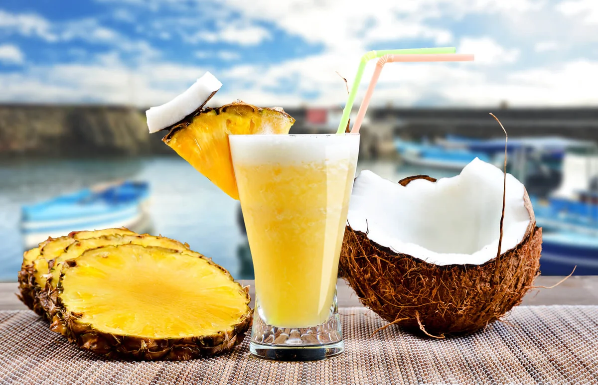 coconut on table against sky