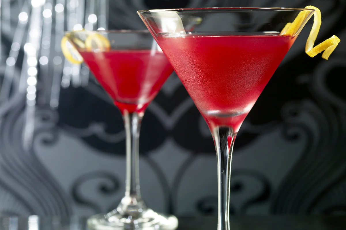 Two Cosmopolitan Cocktail Drinks
