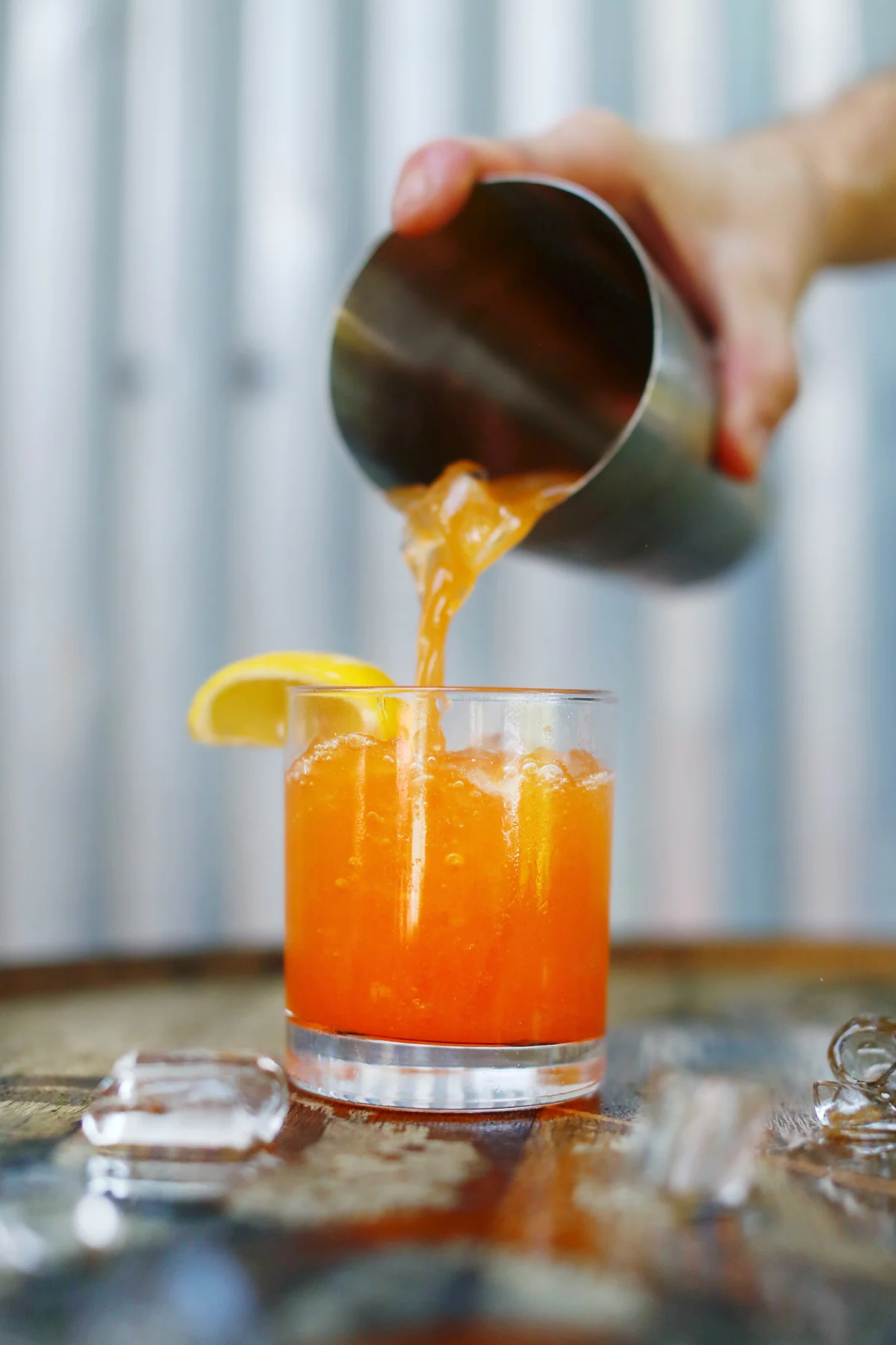 Colorful freshly made cocktail