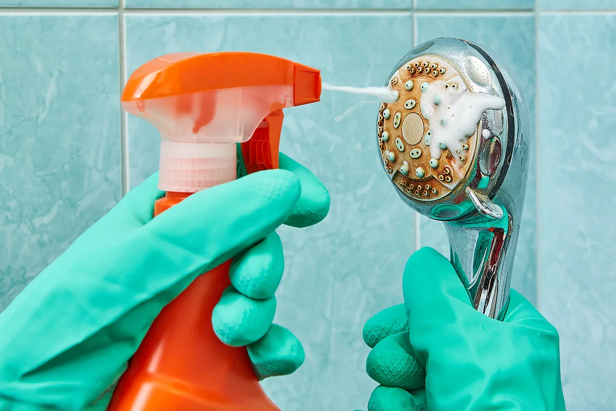 Cleaning the head of shower